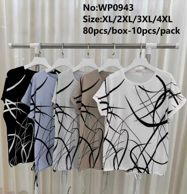 Bluzki damskie Roz XL-4XL, Mix Kolor Paczka 10 szt 1